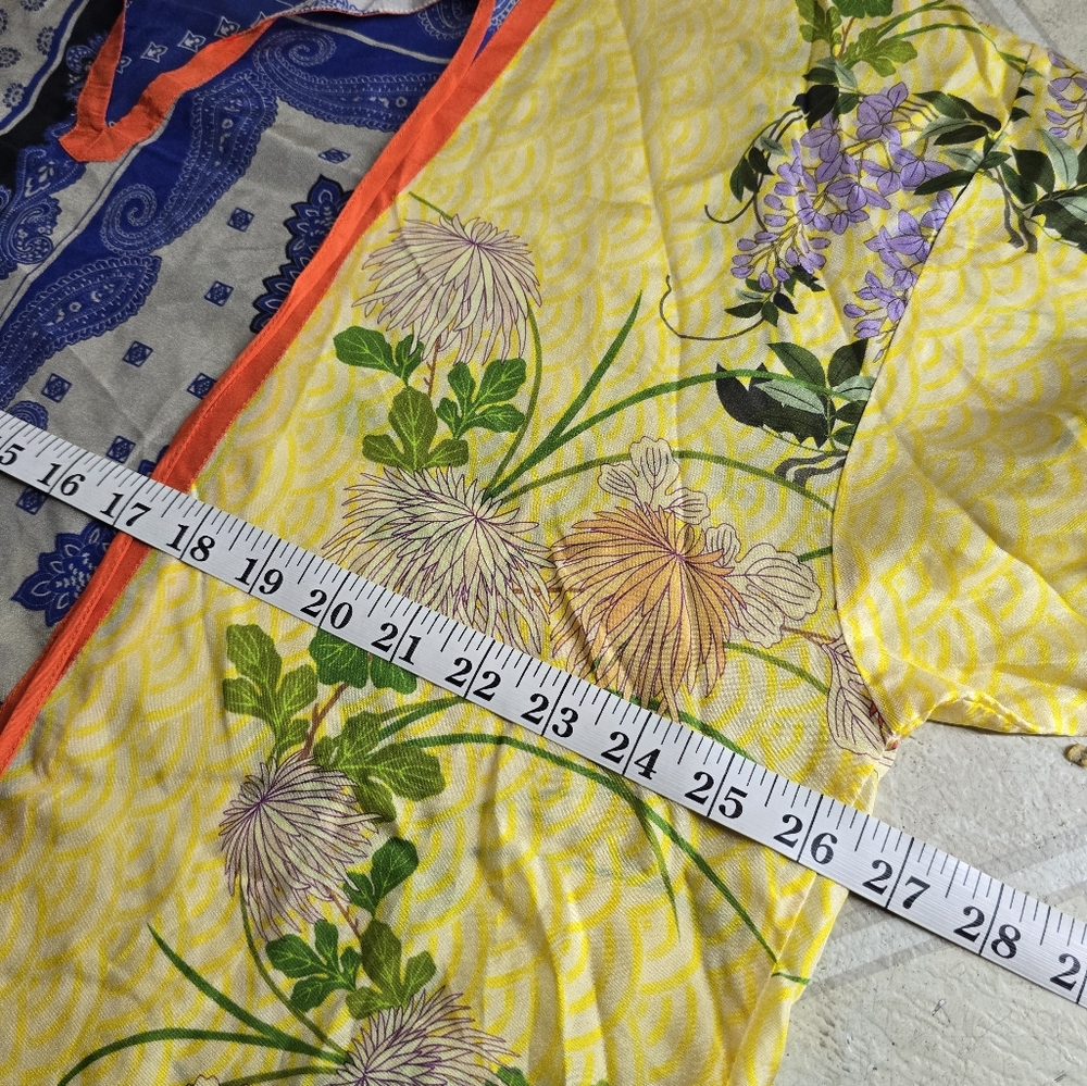 Johnny Was Arden Mixed Print Silk Kimono Tunic Top - Picture 6 of 9